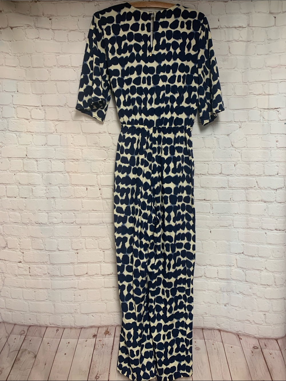 Anthropologie BEACHGOLD Navy and White Abstract Print Jumpsuit Size S - Picture 6 of 6